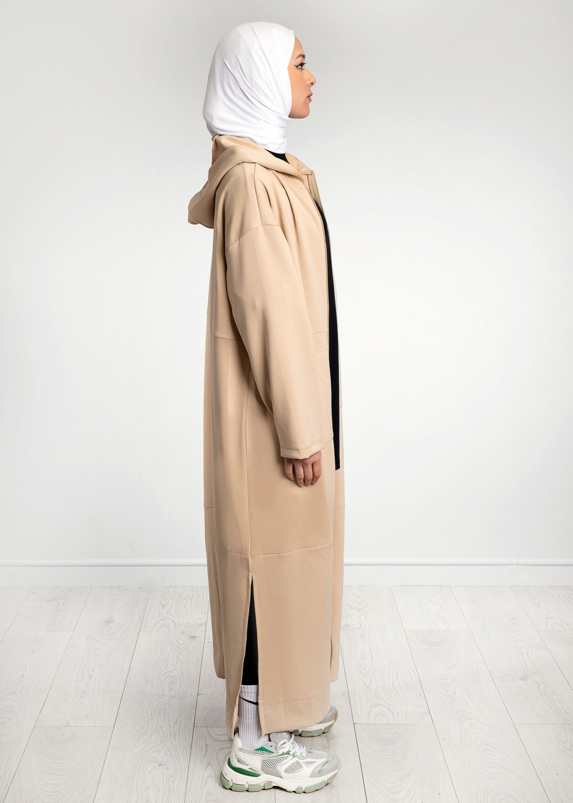 NUDE MAXI ZIP UP HOODIE