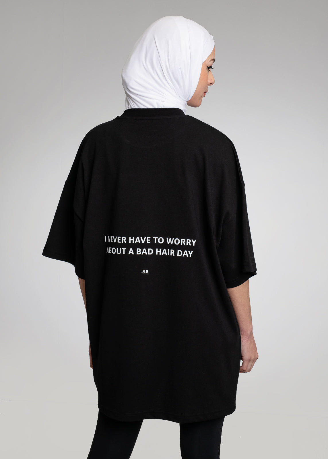 BLACK OVERSIZED T-SHIRT- never have to worry